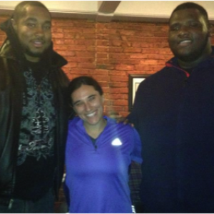 Adi Noiman with her first two Thread students.